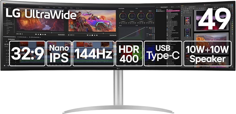 Amazon.co.jp: LG モニター ディスプレイ 49WQ95C-W 49インチ/曲面型
