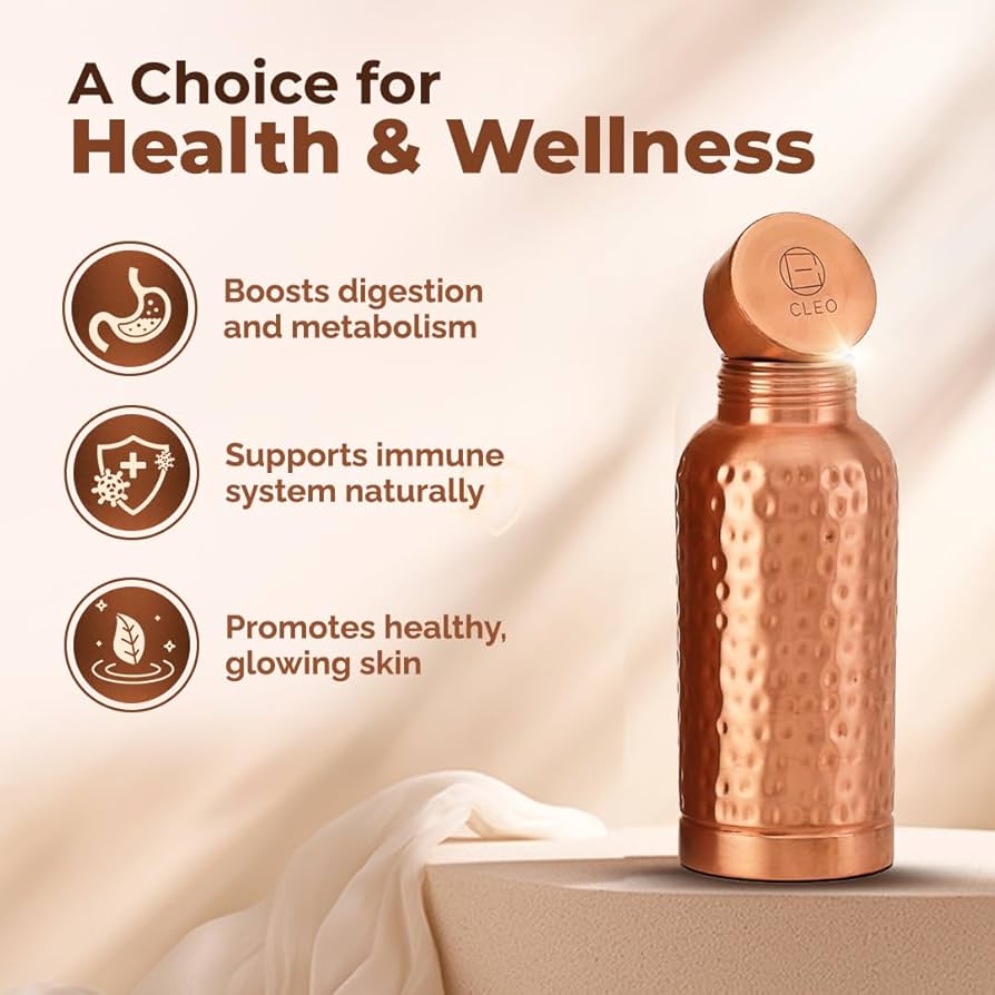 Amazon.com: AVA DESIGNZ Copper Water Bottle for Drinking, 500ml
