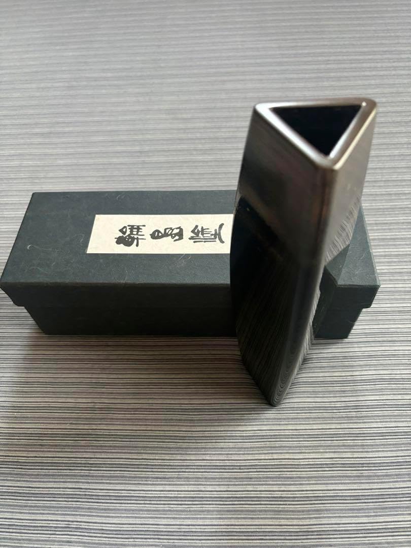 輪島塗 三角形 花瓶 花器 モダン 25㎝ 🌽