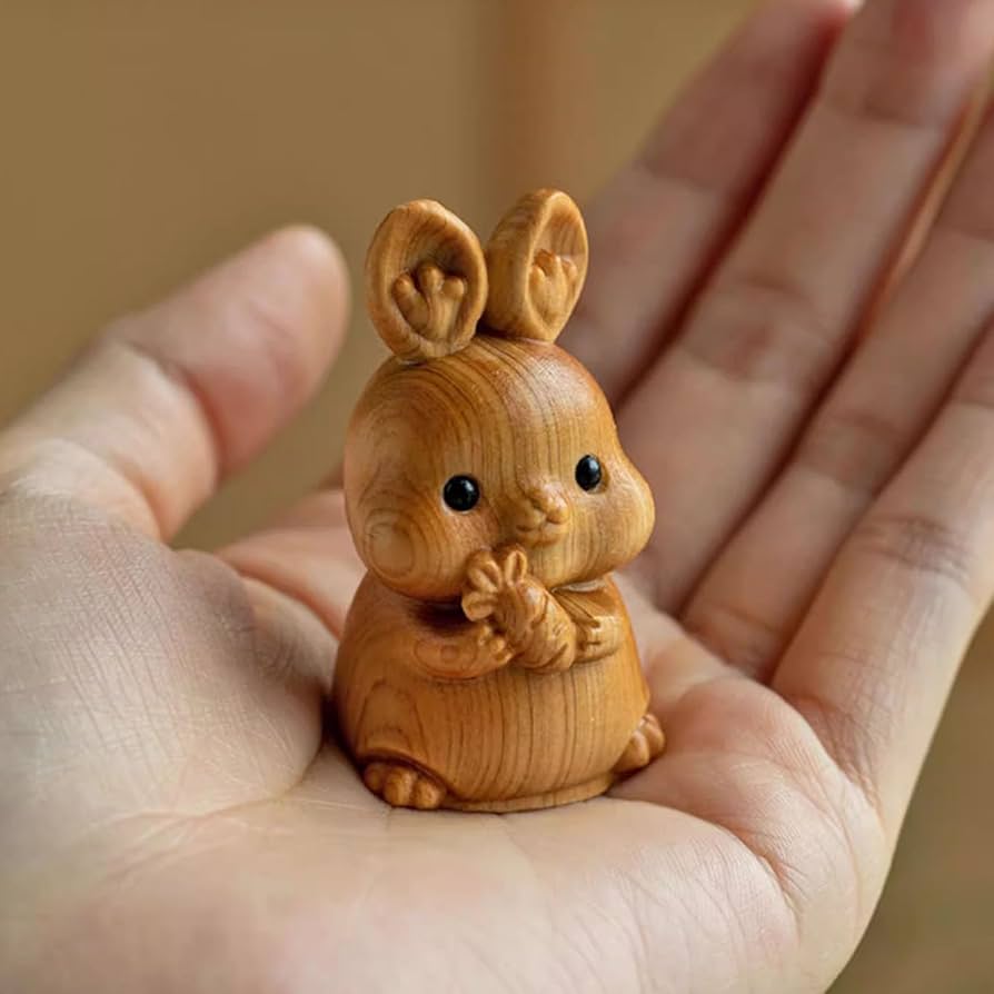 Amazon.co.jp: 木彫り動物インテリア かわいい 干支置物 丑 うし 牛