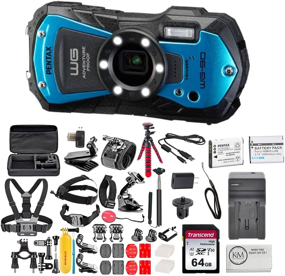 Amazon | Pentax WG-90 デジタルカメラ(ブルー) 三脚アダプターネジ+