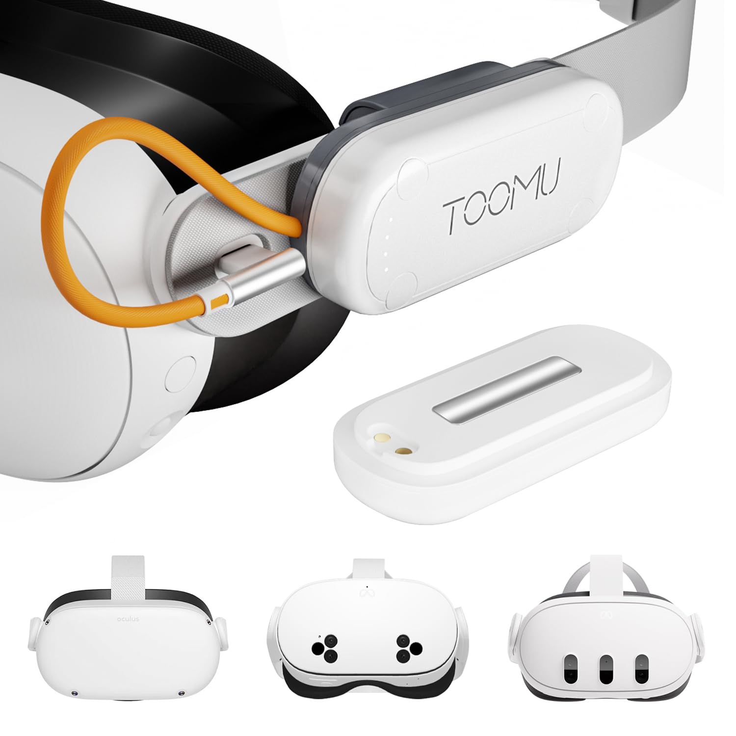 Amazon.com: TOOMU Dual Battery Pack Set for Meta Quest 2 / Quest 3