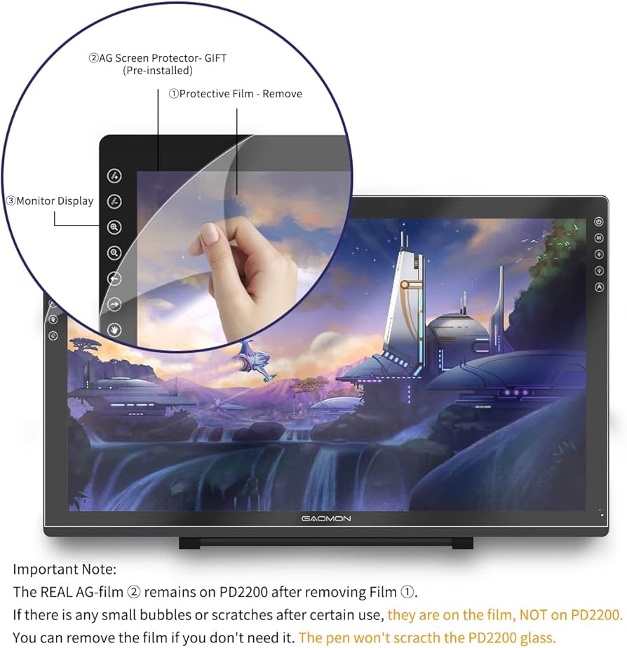 Amazon.com: GAOMON PD2200 Drawing Tablet with Screen, Full