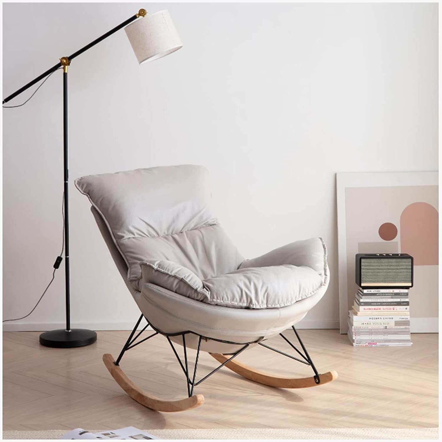 Amazon.co.jp: 大きいロッキングチェア リラックスチェア 北欧