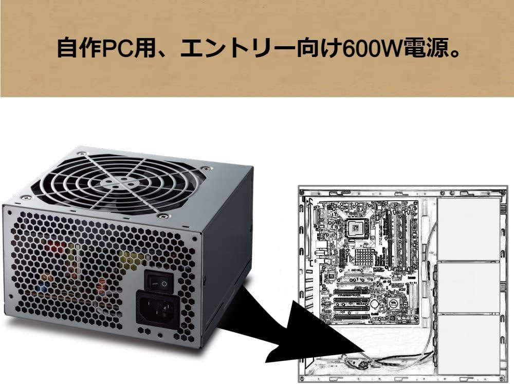 Amazon | 玄人志向 STANDARDシリーズ 80 PLUS 600W ATX電源 KRPW-L5