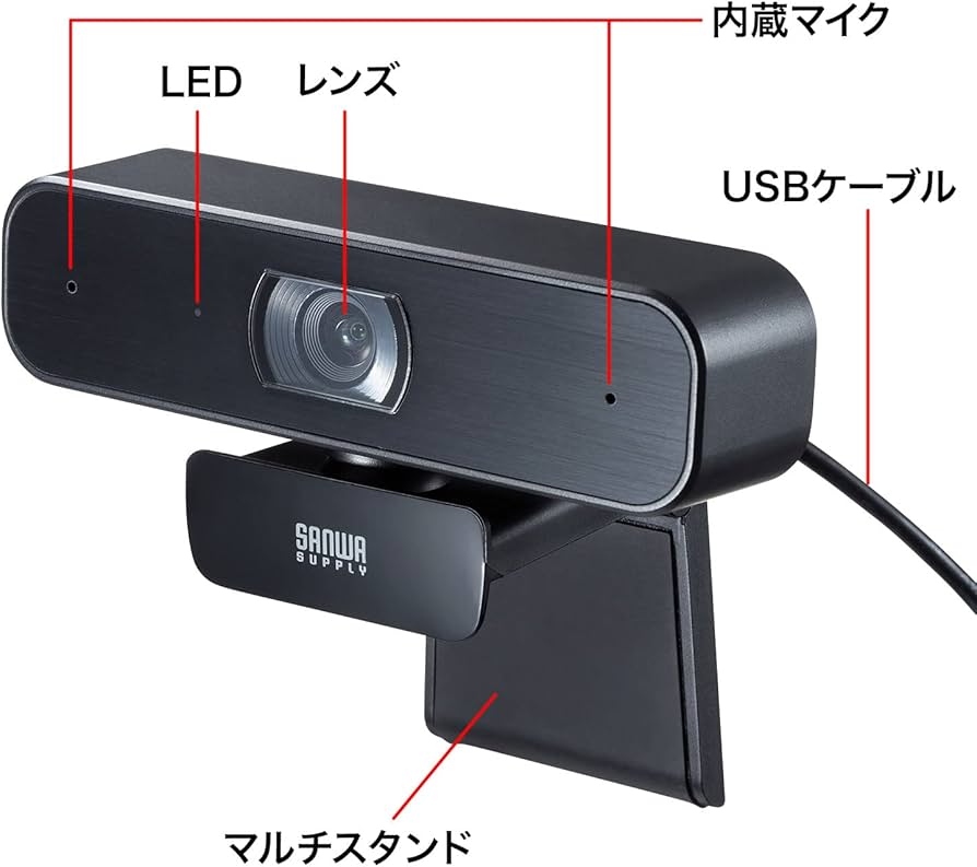 Amazon.co.jp: サンワサプライ WEBカメラ ステレオマイク内蔵 フルHD