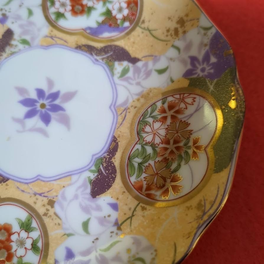 Amazon.co.jp: 有田焼 翔山窯 小皿 5枚セット 銘々皿 金彩花紋