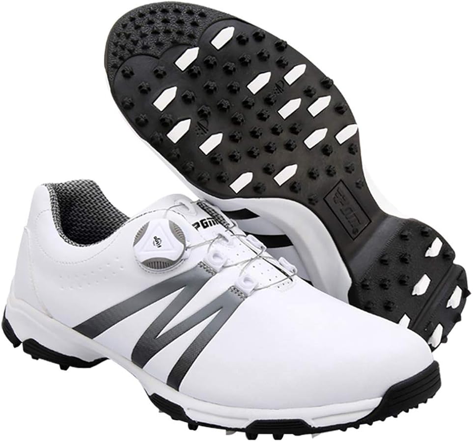 Amazon | [PGM] メンズゴルフシューズ、レースシステム付き防水ゴルフ