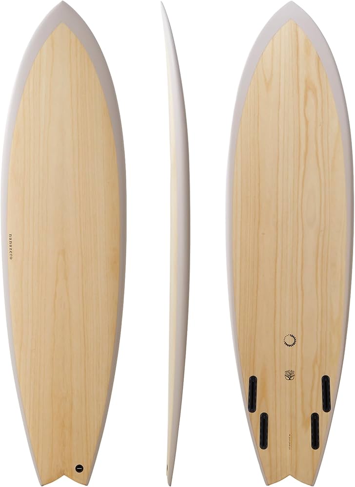 Amazon | nanazero WOOD SKIN サーフボード MID05 クアッド フィッシュ