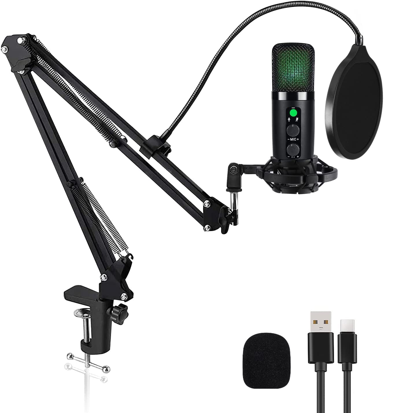 Amazon.co.jp: LERANDAコンデンサーマイク USBマイク PC用マイク PS4