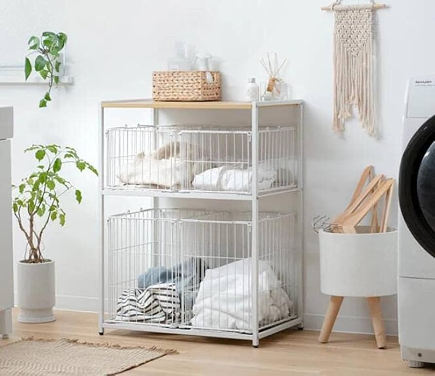 Amazon｜洗面所用品 ランドリーボックス ランドリーラック ランドリー