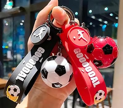 Amazon.co.jp: [イニコライフ] サッカー ボール キーホルダー 赤