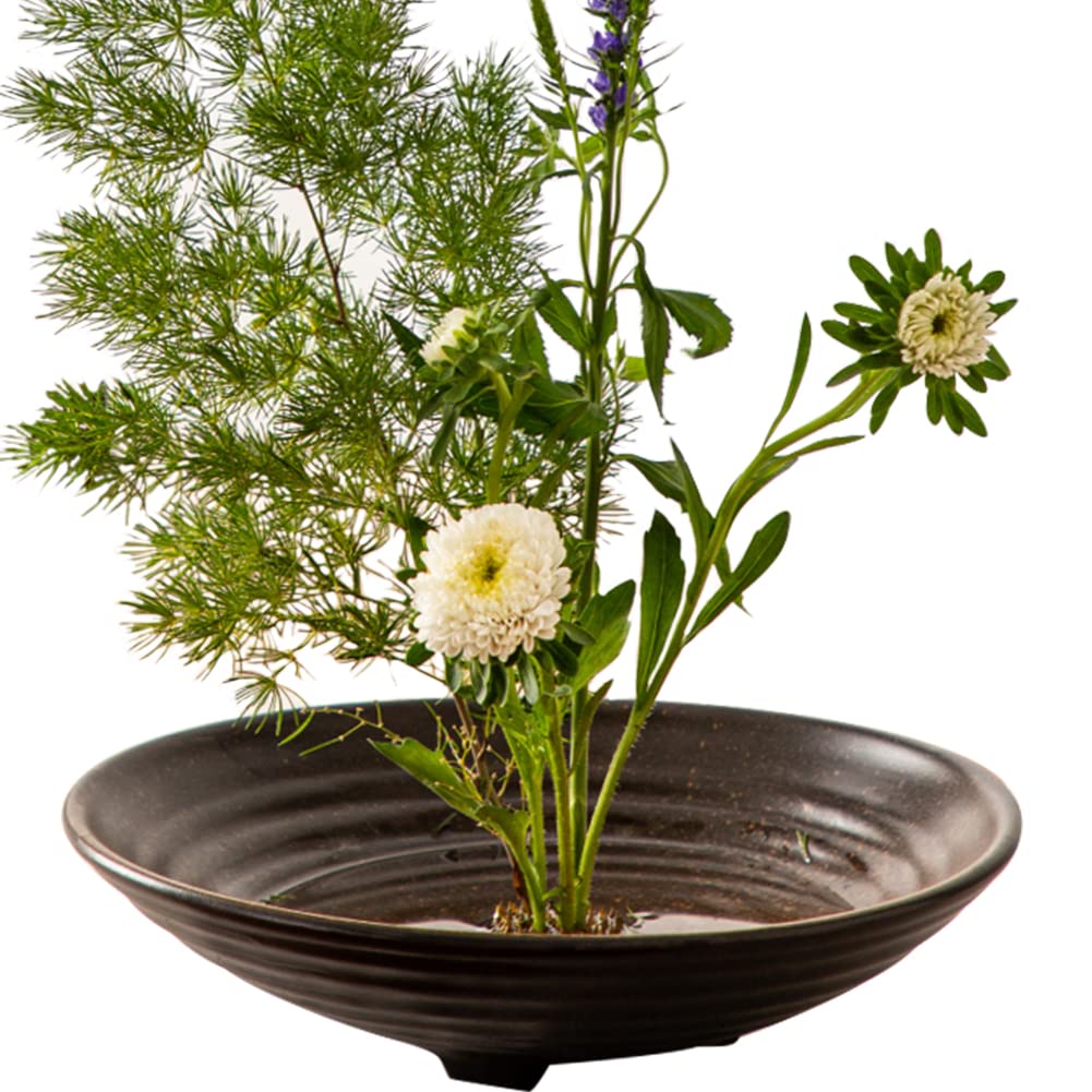 Amazon.co.jp: HIGHAWK花器 華道 生け花用 水盤 花瓶 陶器 挿花