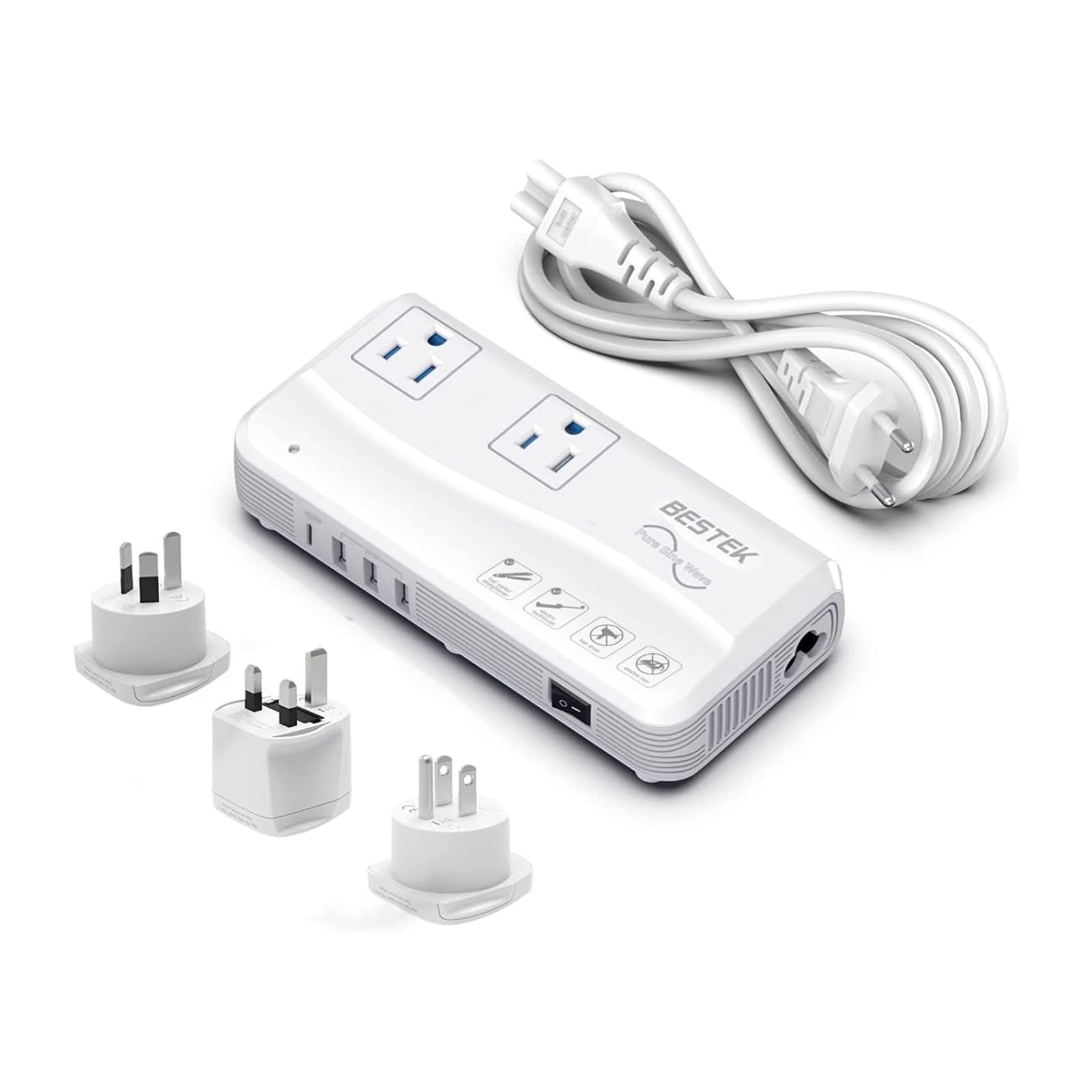 Amazon.co.jp: BESTEK 【経済産業省承認済み】 海外旅行用変圧器 正弦