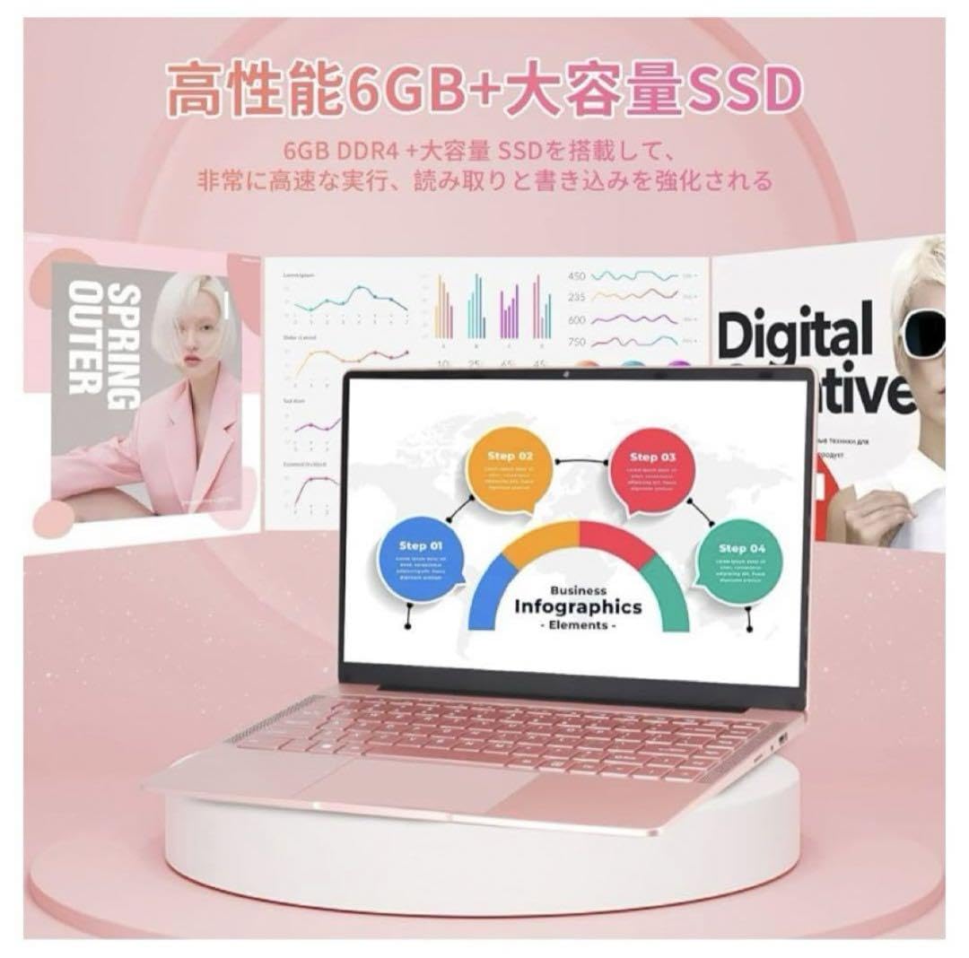 Amazon.co.jp: ESBOOK ノートパソコン ピンク Windows 11 Pro搭載