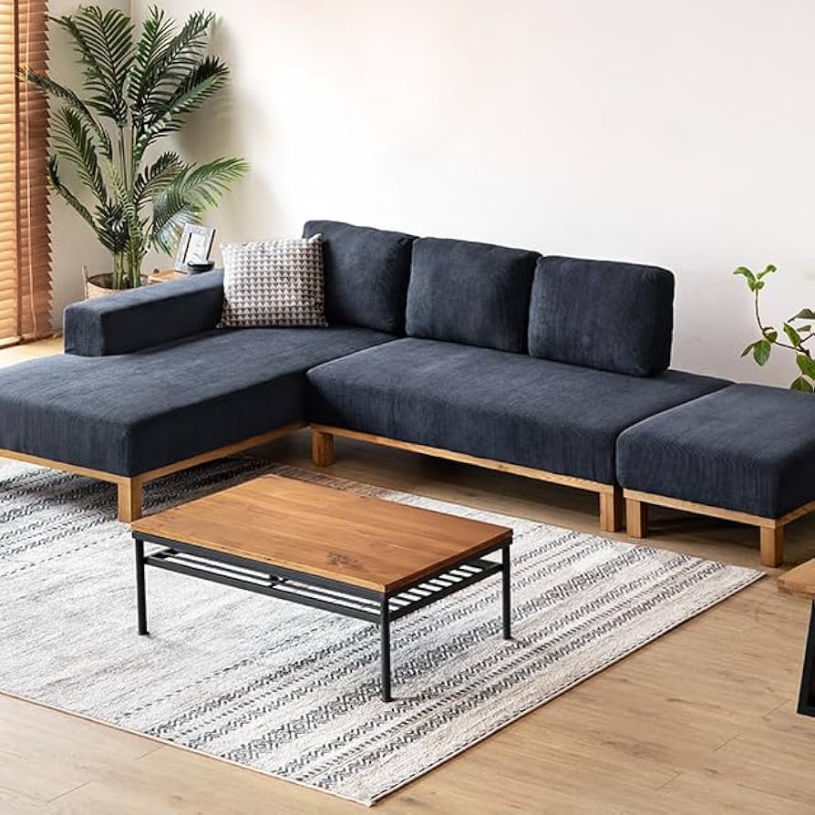 Amazon.co.jp: モダンデコ カウチソファー コーデュロイ 3人掛け