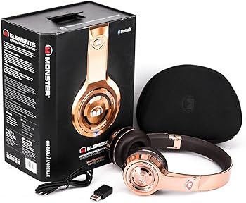 Monster Elements Wireless Headphones On Ear Rose Gold-Noise