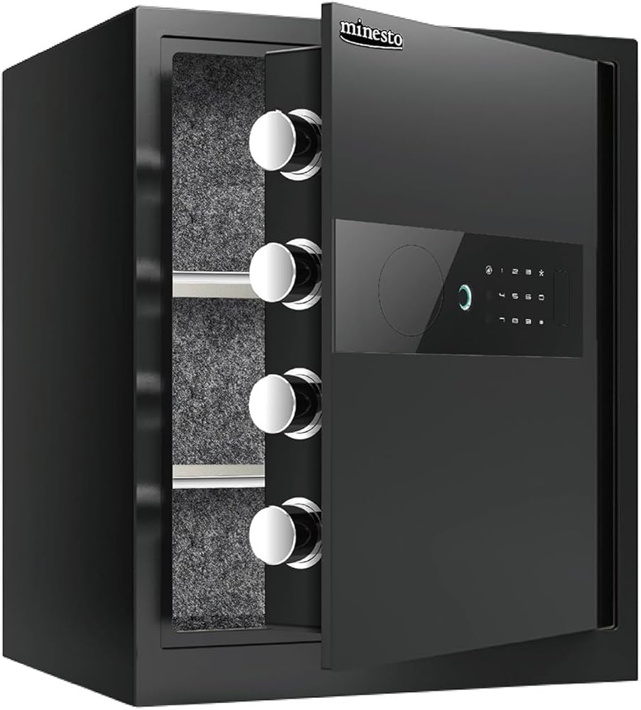 Amazon.co.jp: 金庫 指紋式 テンキー式 電子 タッチパネル金庫 指紋