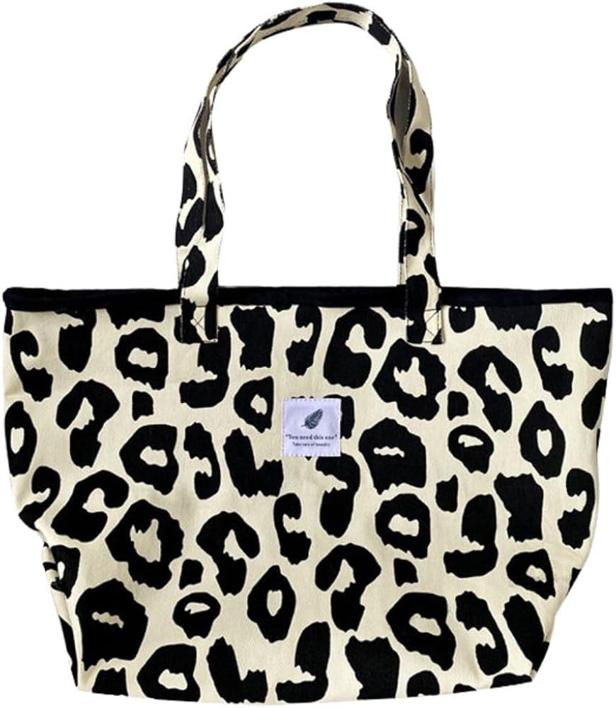 Amazon | [Crescendindong] レディース バッグ 帆布 ヒョウ柄 トート