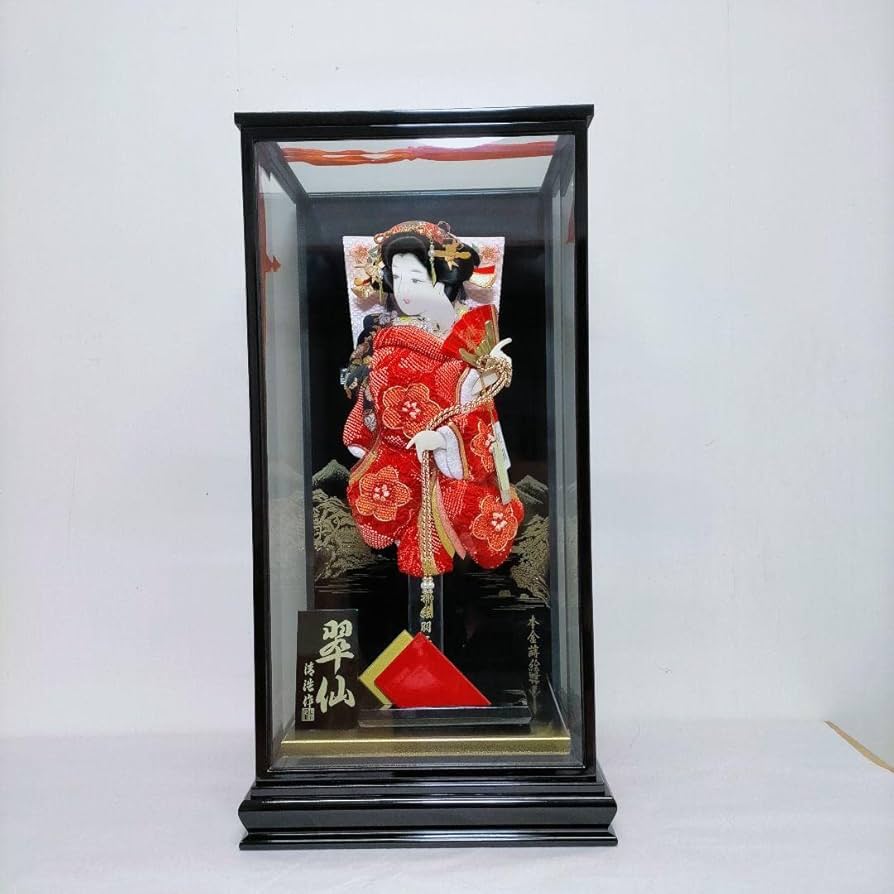 Amazon.co.jp: 羽子板 17号 金彩 しぼり 道明寺 ガラスケース : おもちゃ