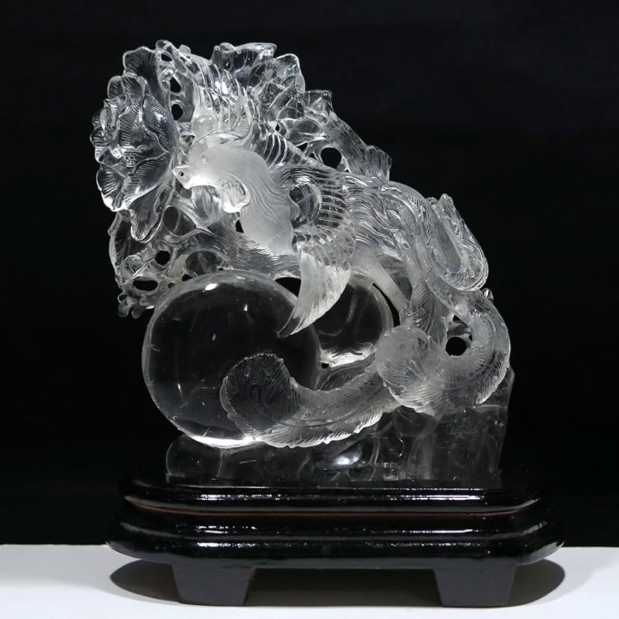 Amazon.co.jp: 【石流通センター】☆一点物☆【彫刻置物】鳳凰 水晶