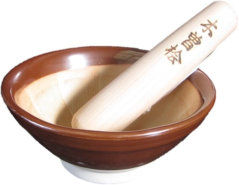 Amazon.co.jp: すりこぎ 4号 小 すり鉢 すり棒 セット 日本製 飴釉