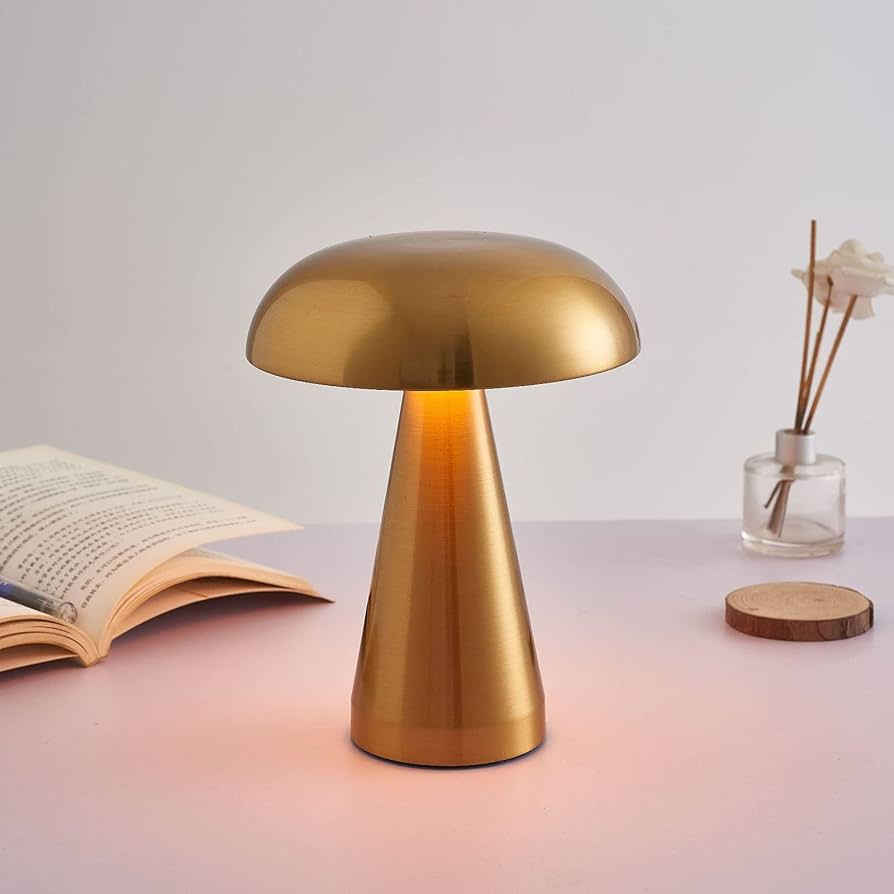 Mushroom Shape Table Lamp Luxury, Rechargeable Wireless Minimalist