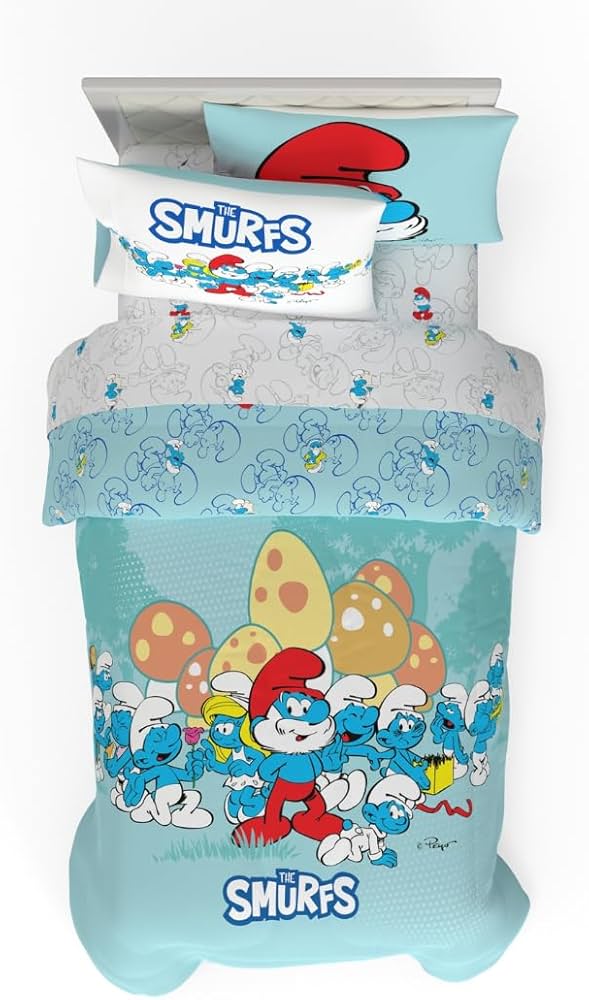 Amazon.com: Franco The Smurfs Bedding Super Soft Cozy Reversible