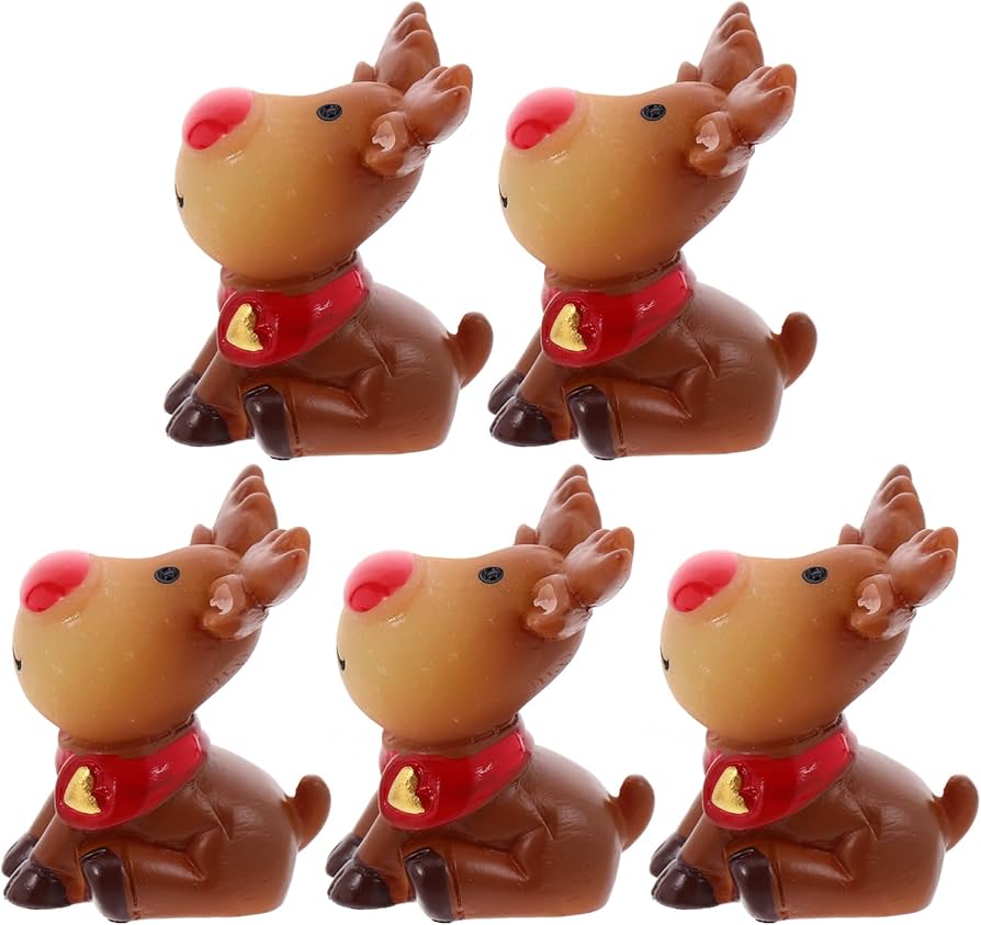 Amazon.co.jp: MAGICLULU 5個 ミニ トナカイ 像 トナカイ ミニチュア