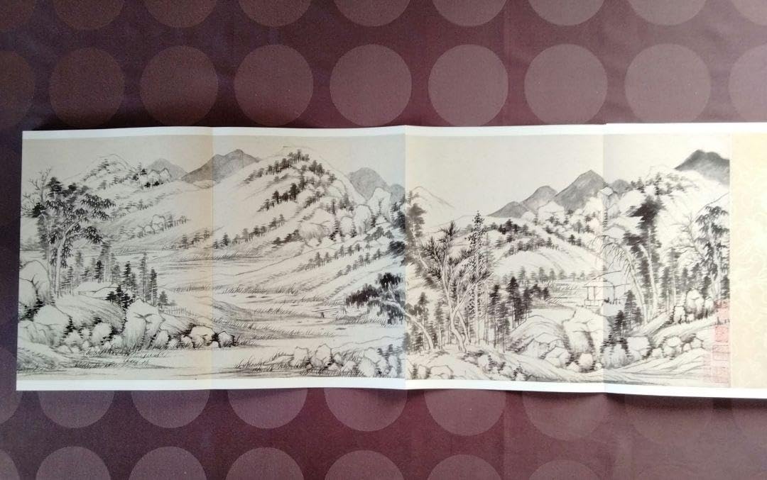 水墨画、書道国宝級名作【清四賢山水軸】国宝巻物複製希少貴重中国美術
