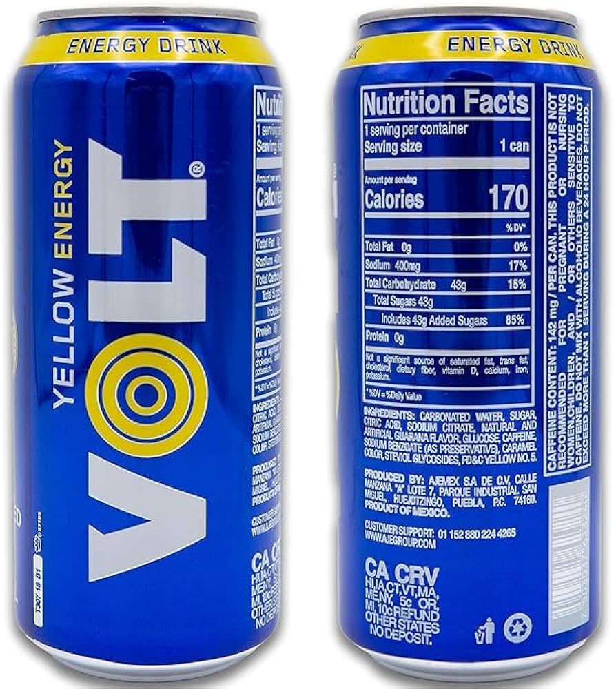 Amazon.com : VOLT Energy Drink (16 fl. oz. Case, Guarana