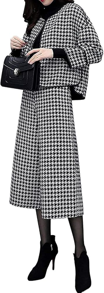 Amazon | [N-O] セットアップ レディース スーツ ワイドパンツ 千鳥格