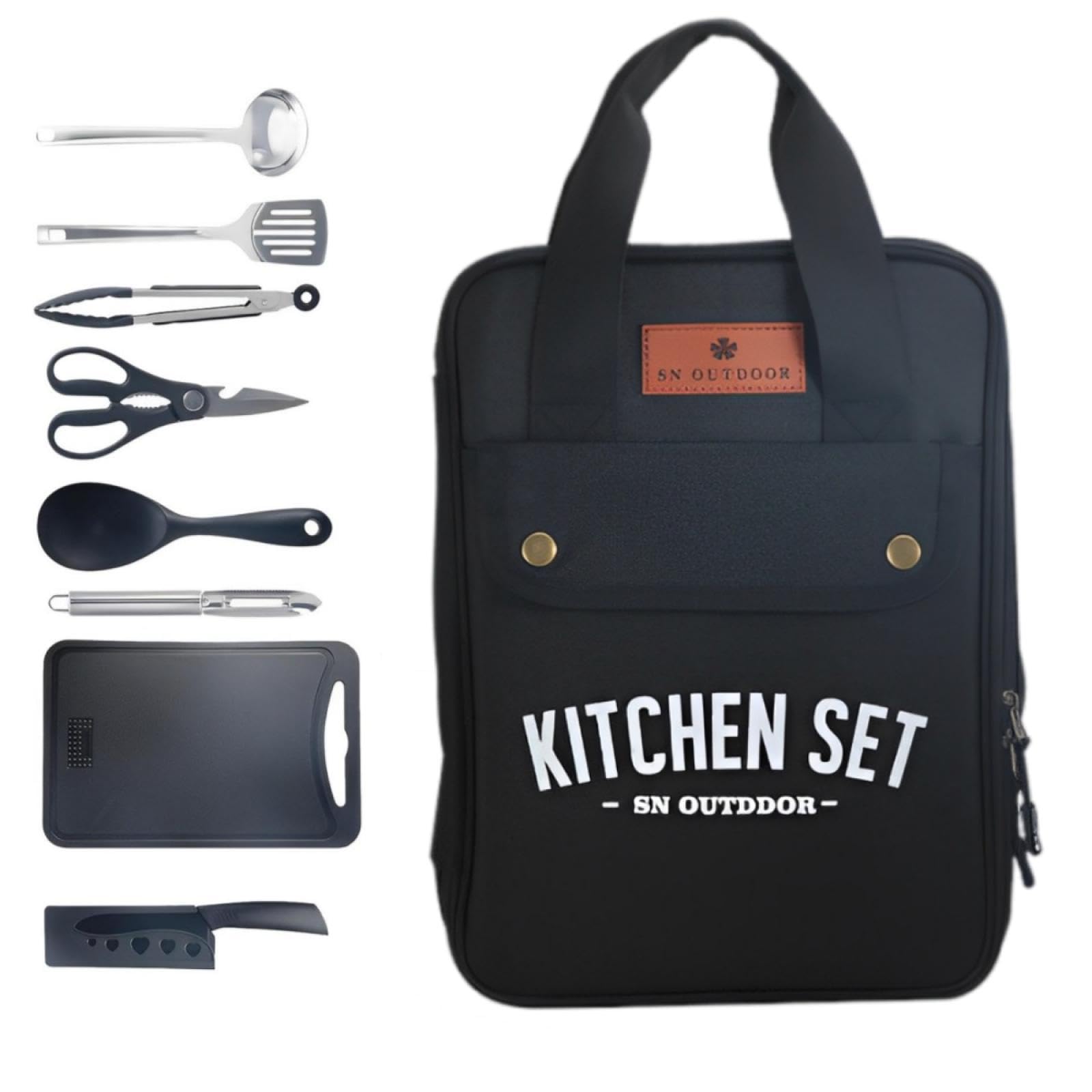 Amazon.co.jp: キャンプ用調理器具セット、8点セット バーベキュー BBQ