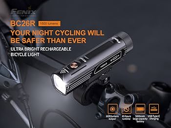 Amazon | Fenix BC26R USB-C 充電式自転車ライト 1600ルーメン 高輝度
