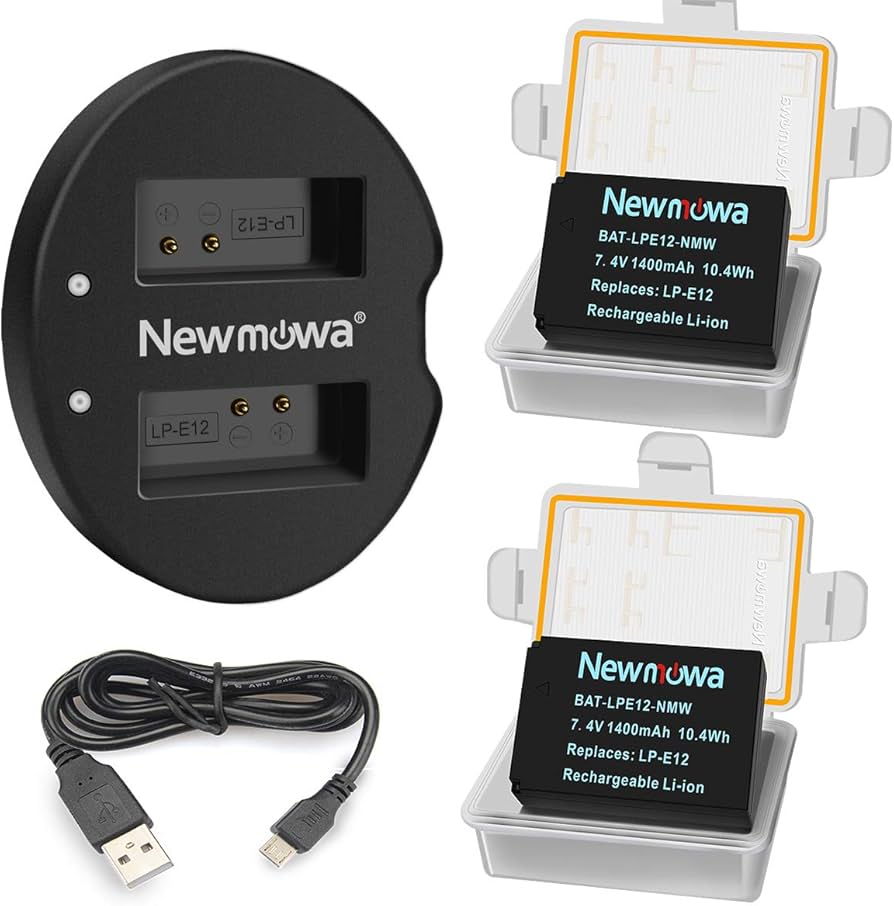Amazon | バッテリーパック Newmowa LP-E12 互換バッテリー 2個 + 充電