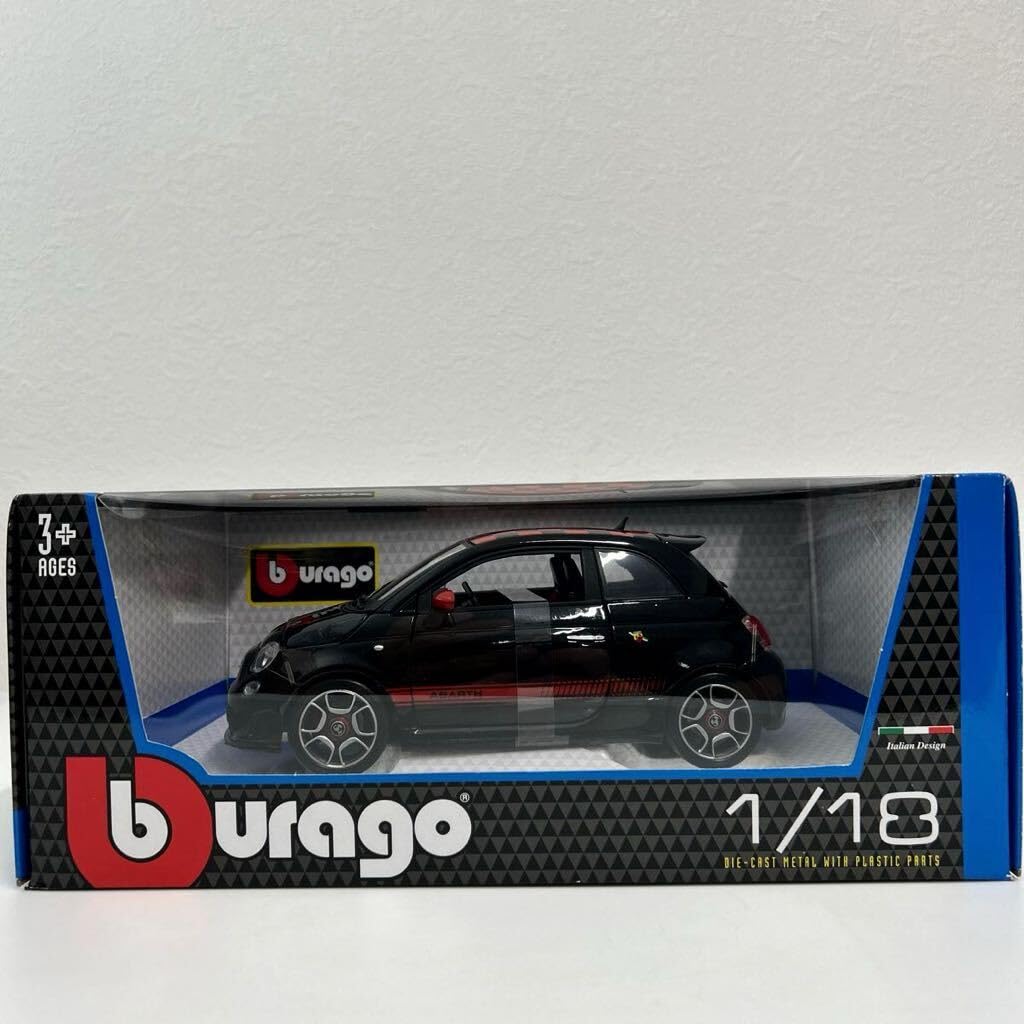 Amazon | Bburago 1/18 ABARTH 500 Black Red ブラーゴ アバルト
