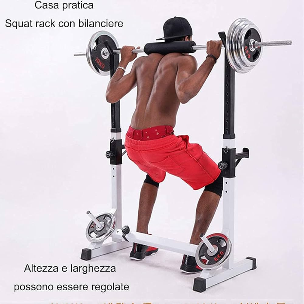 Amazon | スクワットサポートラック、調節可能なダンベルダンベルドア