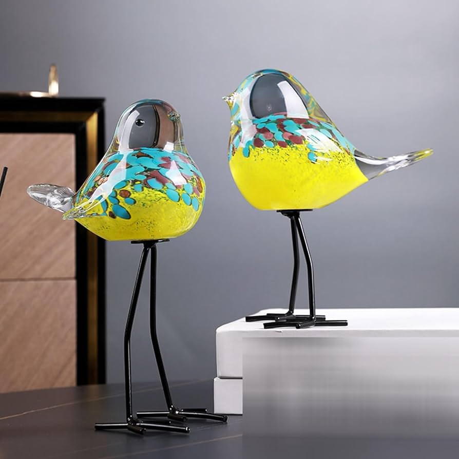Amazon.co.jp: ガラス クリスタル 置物 鳥 かわいい 癒しグッズ 抽象的