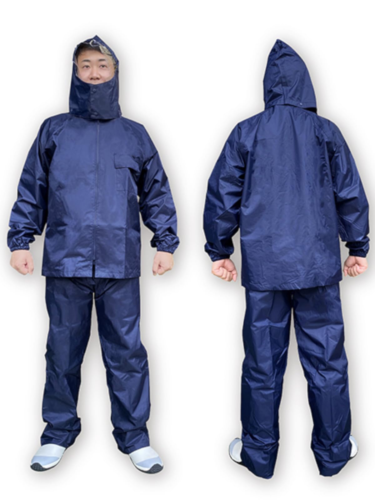 Amazon.co.jp: 福徳産業 カッパ 上下セット 8L ネイビー メンズ
