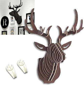 Amazon.co.jp: HINH 鹿のオブジェ 壁飾り 壁掛け アニマルヘッド 北欧
