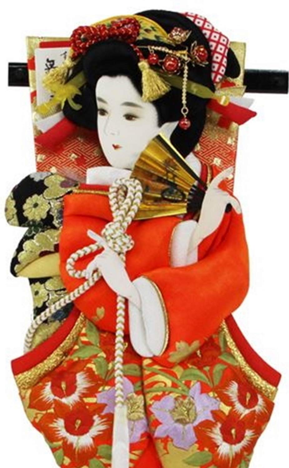 Amazon | 吉徳大光 羽子板 受け台付き 初正月 押絵羽子板 舞扇 15号