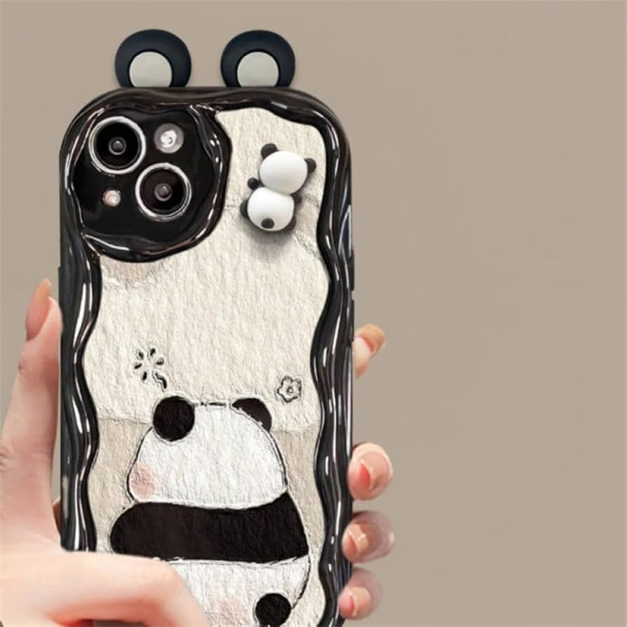 Amazon.co.jp: かわいい 3D 耳パンダ電話ケース iPhone 15 14 13 12 11