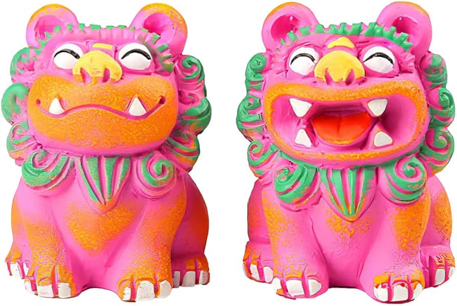 Amazon.co.jp: シーサー 2体 ペア 5色 風水 置物 インテリア オブジェ