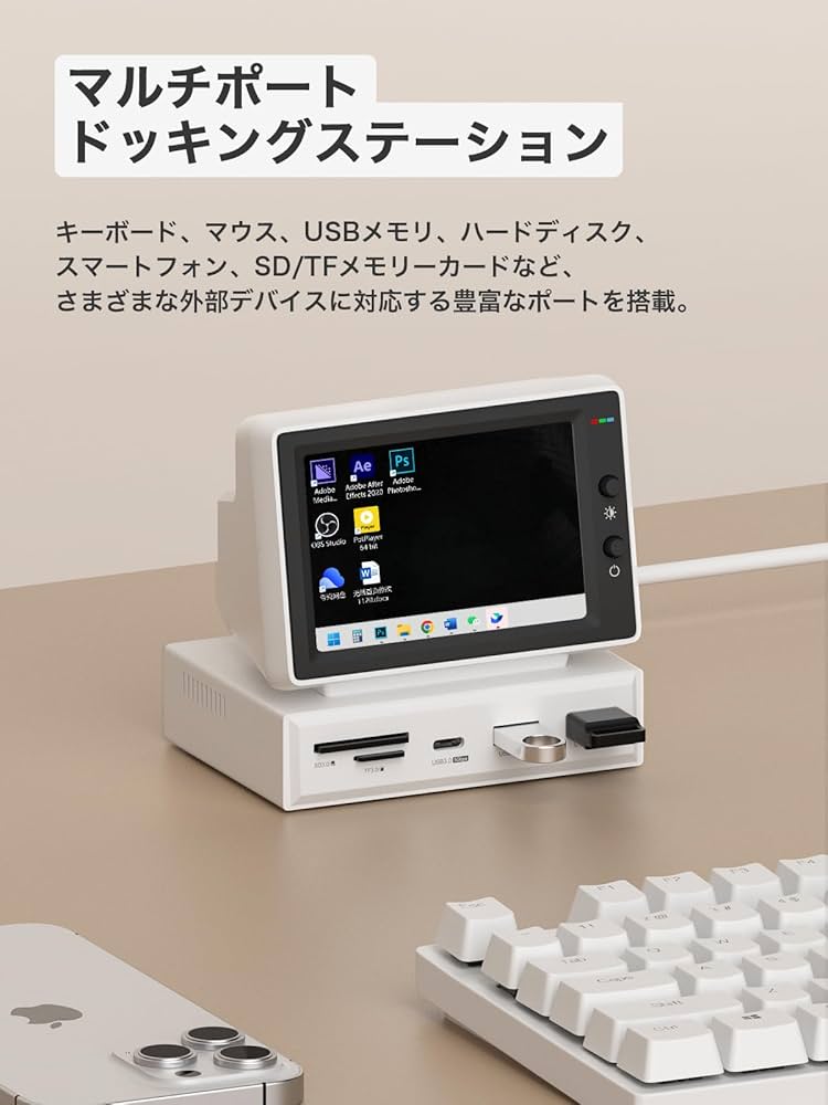 Amazon | Hagibis IPSミニモニター 3.5インチ USB-C ハブ一体型