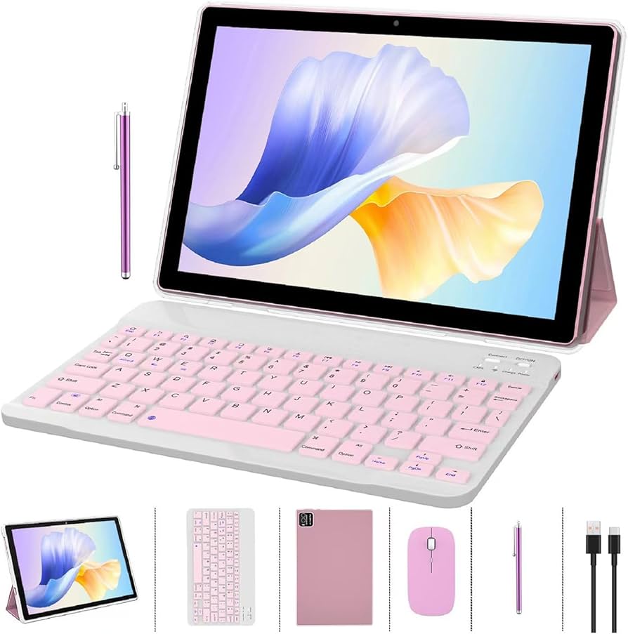 Amazon.com : ZZB 2 in 1 Tablet with Keyboard Case Mouse Stylus Pen