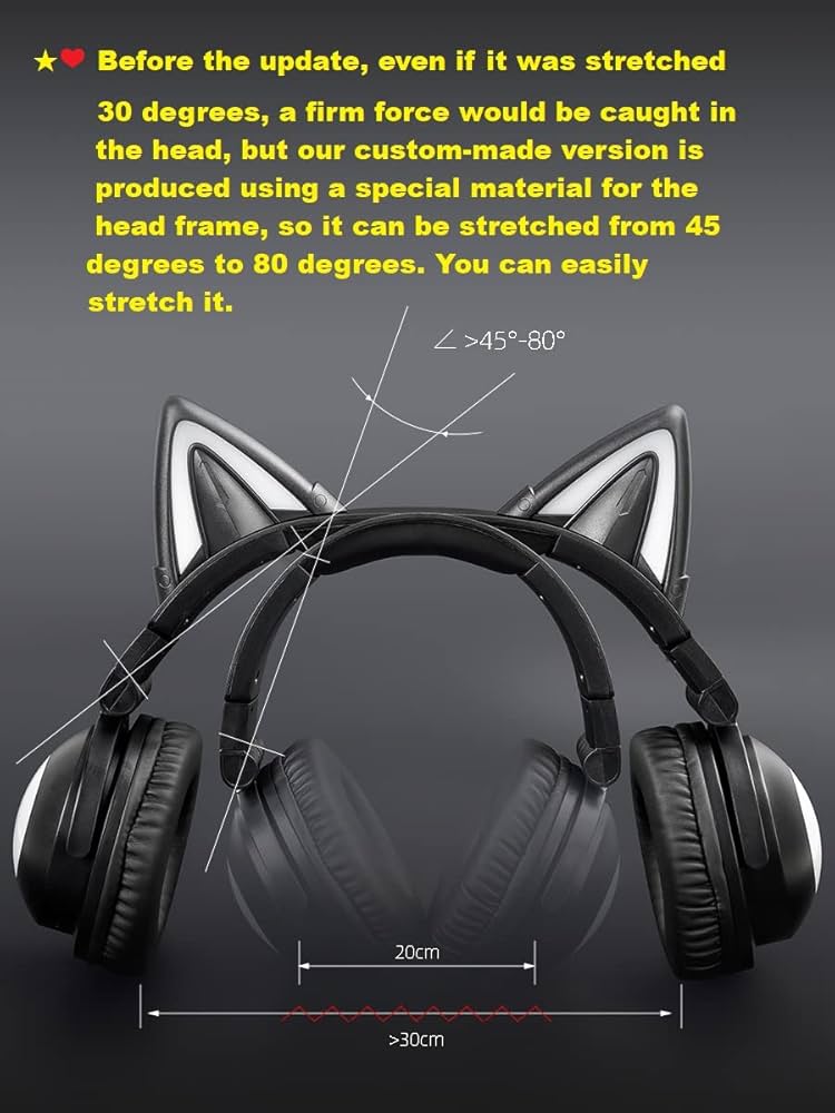 Amazon.com: Axent Wear New Edition Wireless Cat Ear Headphones (12