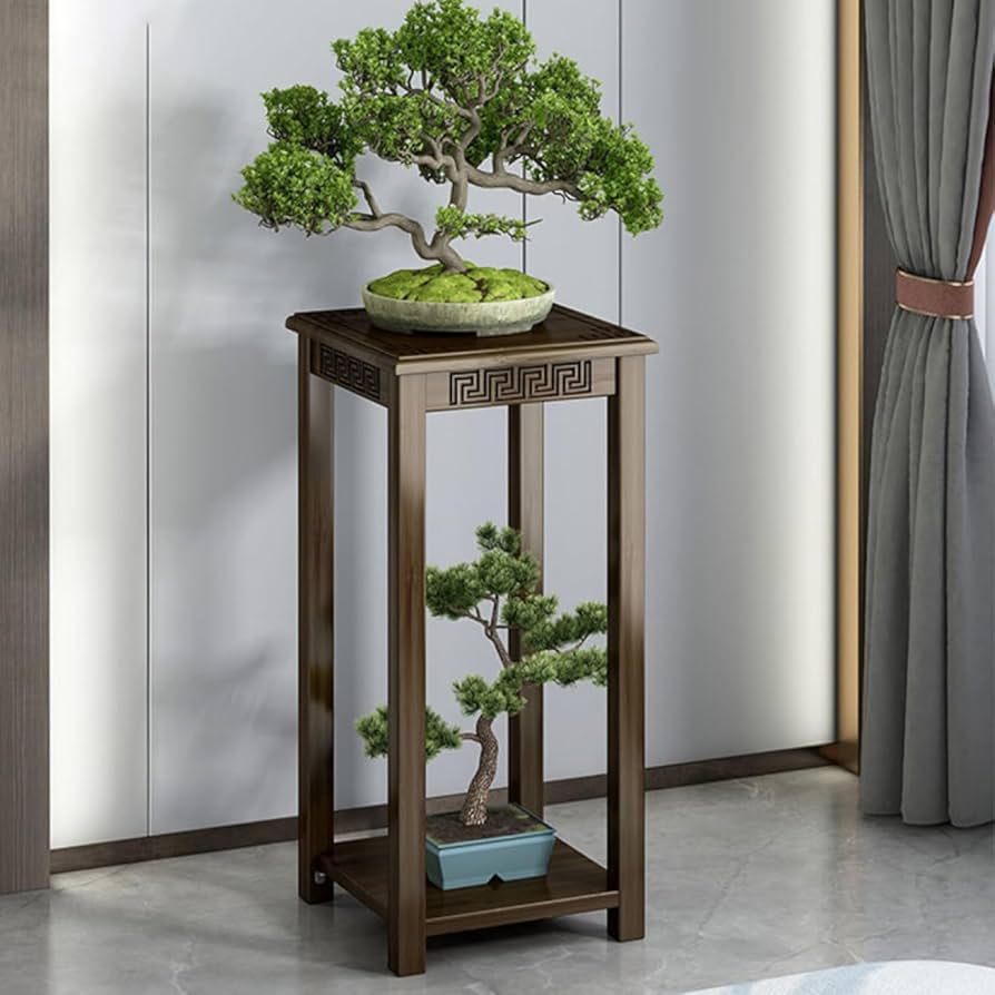 Amazon.co.jp: 楠竹 花台 竹製 L フラワースタンド 玄関 リビング