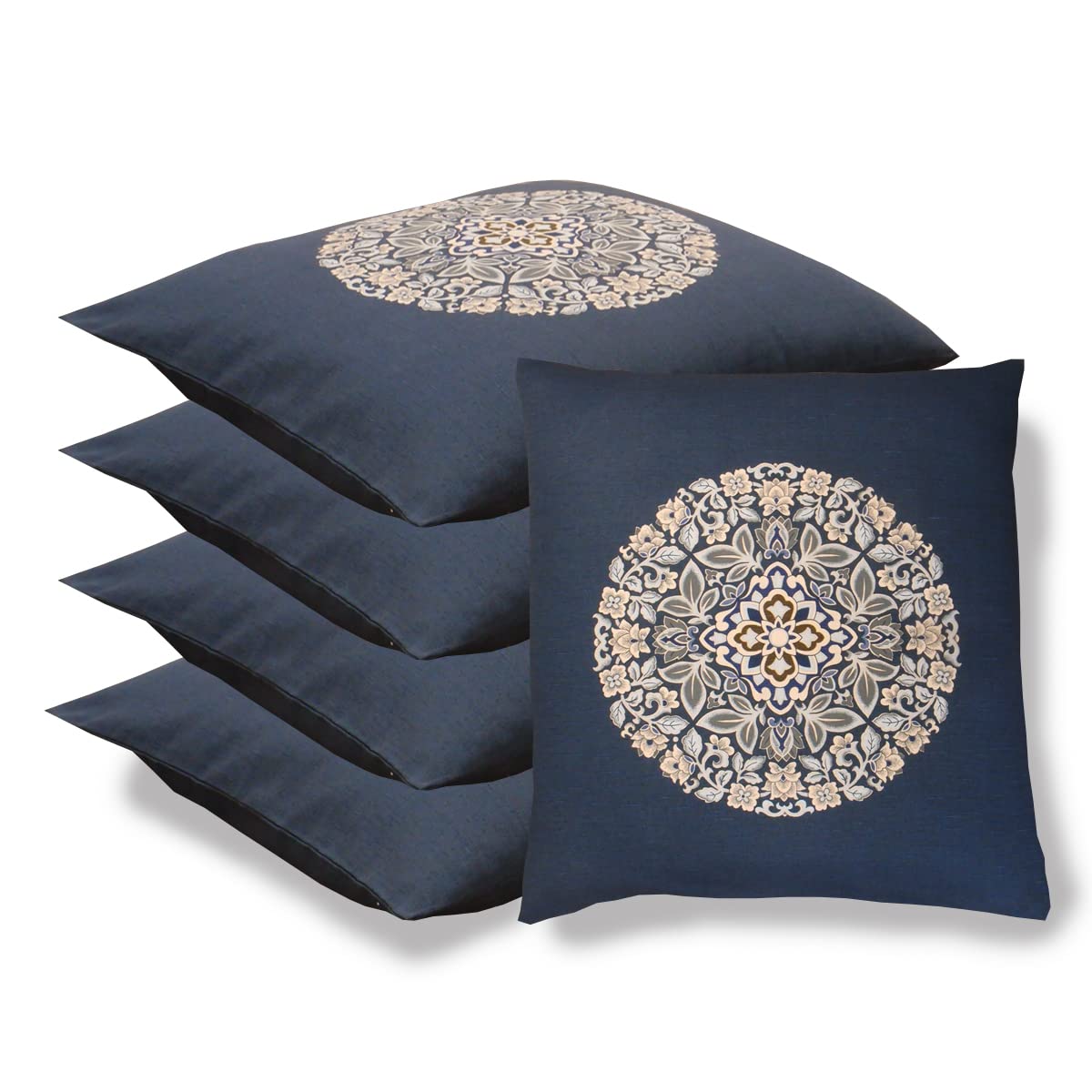 座布団カバー、13枚組セット、銘仙判、約55×59cm、イエロー系、花柄