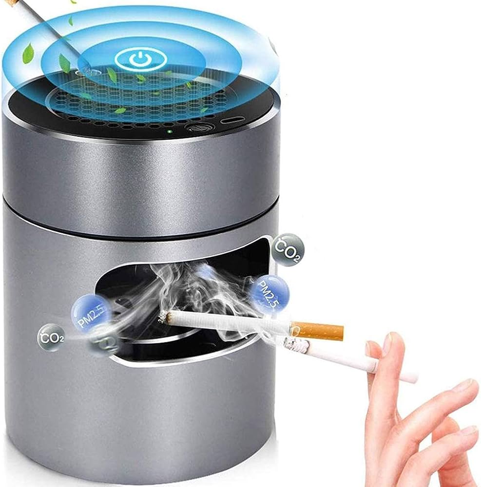 Amazon.co.jp : スモークレス灰皿 空気清浄機 脱臭機 卓上 イオン発生