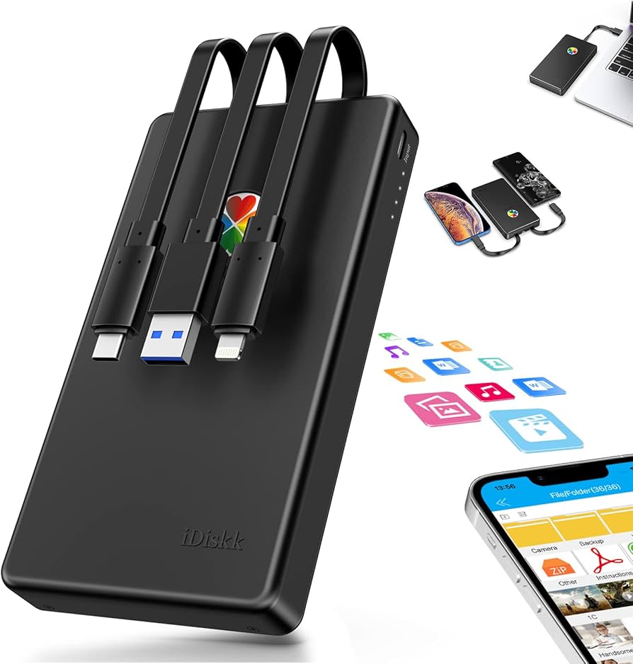 Amazon | 【Apple mfi認証済 2048GB iPhone16/15対応】iDiskk iPhone外